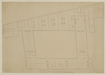 216646 Plattegrond van een verdieping van de Willemskazerne (Wittevrouwenkade) te Utrecht; met indeling van de ...